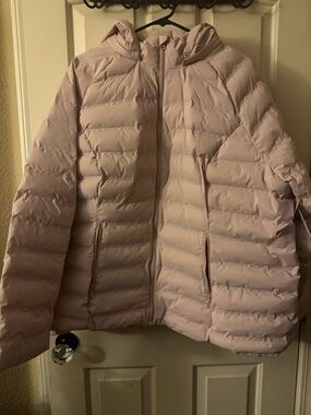 Time and Tru Pale Pink Hooded Packable Quilted Puffer Jacket